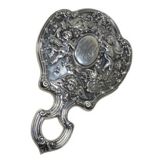Victorian Sterling Silver Hand Mirror Circa 1900 For Sale