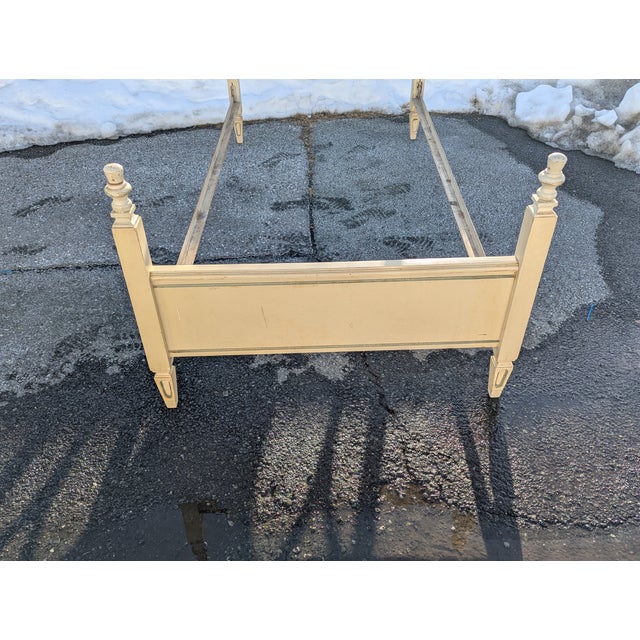 White Mid 20th Century French Provincial Style Twin Size Poster Bed Frame For Sale - Image 8 of 9