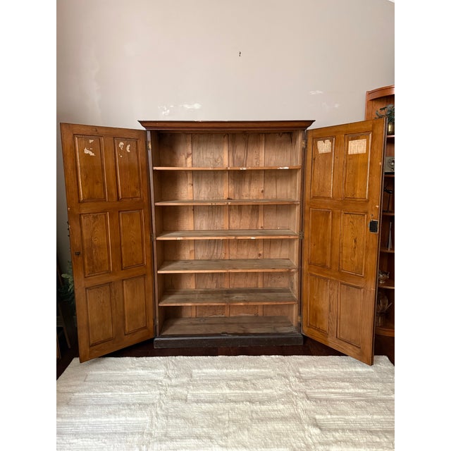 Wood Antique 1920s School Cupboard by the North of England School Furnishing Company For Sale - Image 7 of 12
