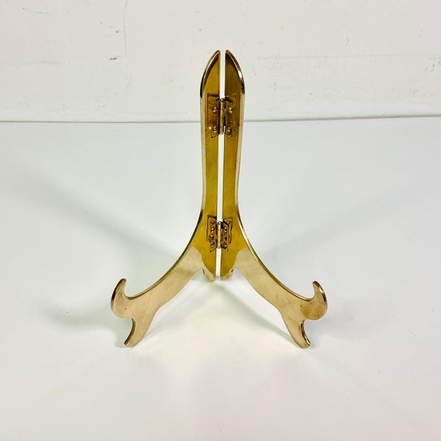 1970s Vintage Boho Chic Hollywood Regency Brass Picture Tabletop Easel For Sale - Image 4 of 10
