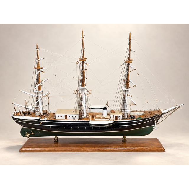 Navy Blue Mid 20th Century Handmade Seven Seas / Abraham Rydberg Ship Model by Milton I. Sachs For Sale - Image 8 of 9