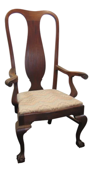 Chippendale Style Tall Mahogany Claw & Ball Arm Chair