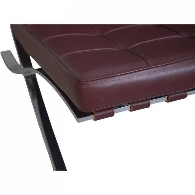 Barcelona Chair in Burgundy Leather by Ludwig Mies van der Rohe, 2000s For Sale - Image 6 of 18
