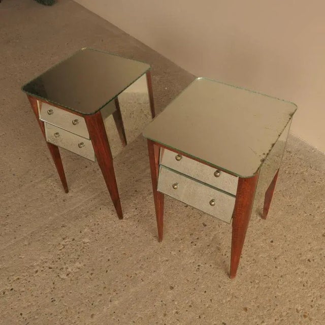 Mirrored Bedside Tables, 1950s, Set of 2 For Sale - Image 6 of 18