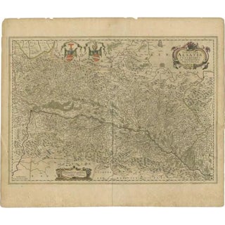 Antique Map of the Alsace Region of France by Janssonius, 1650 For Sale