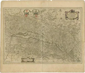 Antique Map of the Alsace Region of France by Janssonius, 1650