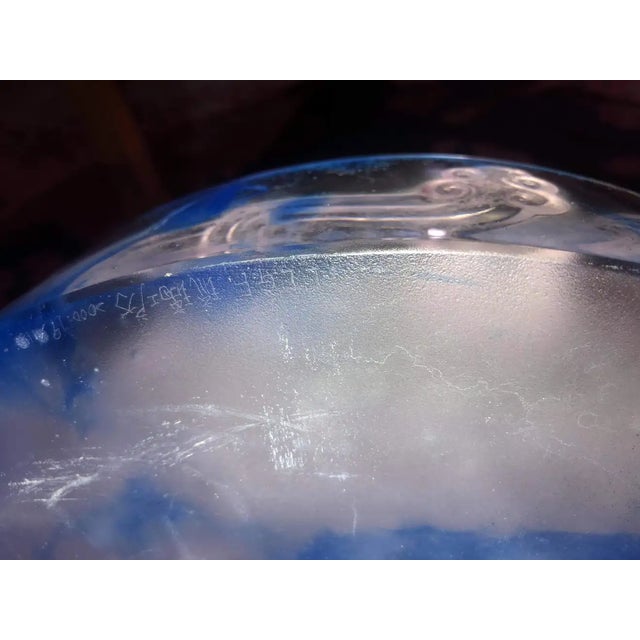 Gold Liuli Fine Art Chinese Glass Sculpture “Holding Up Heaven” Blue and Purple For Sale - Image 8 of 13