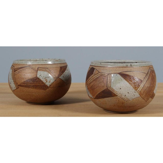 Brown Partly Glazed Stoneware Bowls by Karen Boel, 1970s, Set of 2 For Sale - Image 8 of 8