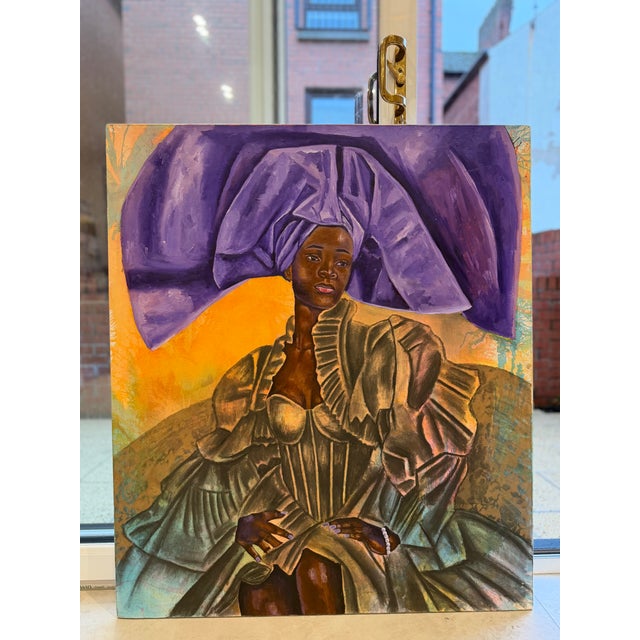 2020s "Ode to Style", Acrylic, Graphite and Oil on Canvas Painting by Winifred Otowa (2025) For Sale - Image 5 of 5