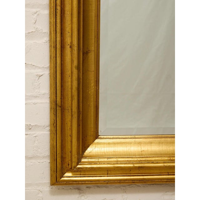 Large Vintage Wood Framed Rectangular Wall Mirror For Sale In Los Angeles - Image 6 of 6