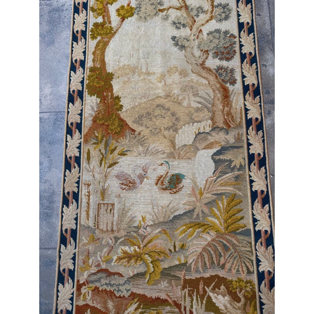 Early 20th Century Antique English Needlepoint Landscape Tapestry Runner, Circa 1920 For Sale - Image 5 of 7