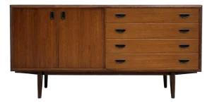 Mid Century Danish Rosewood Credenza | Sideboard Dresser, Denmark, C. 1960s