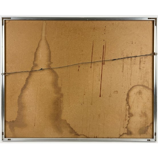 Metal Vintage 1960s Framed Original Pencil & Ink Brooklyn Bridge Cityscape Drawing, Signed For Sale - Image 7 of 10