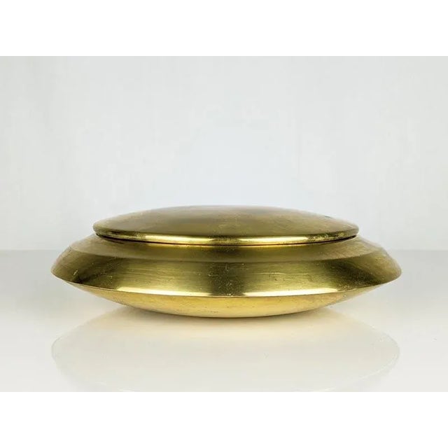 Elegant set of 2 metal boxes mod. Solaria in nickel & brass designed and made in Italy by Nella Longari, a well-known...