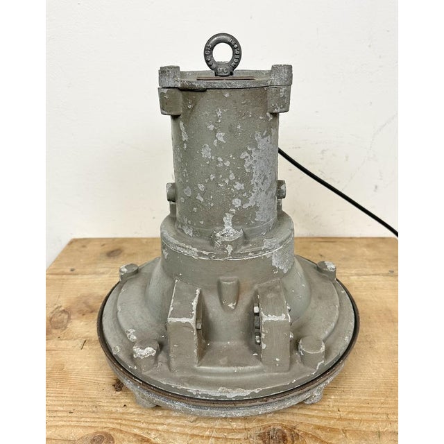 Industrial Grey Cast Aluminium Pendant Light, 1960s For Sale - Image 12 of 18