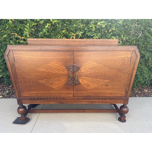 Art Deco Oak Sideboard/Credenza/Buffet For Sale - Image 12 of 16