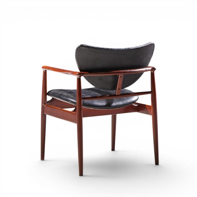 Brown Finn Juhl for Niels Vodder Model Nv-48 Mid Century Danish Teak Lounge Chairs - Pair For Sale - Image 8 of 12