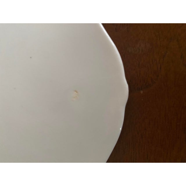 Ceramic Antique White Ironstone Embossed Serving Plate For Sale - Image 7 of 7