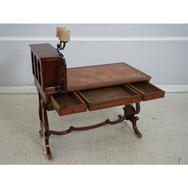 Traditional Vintage Regency Style Writing Table Desk For Sale - Image 3 of 18
