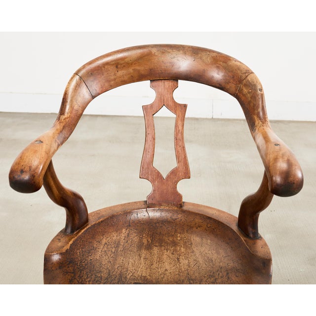 19th Century English Victorian Swivel Captains Desk Chair For Sale - Image 9 of 18