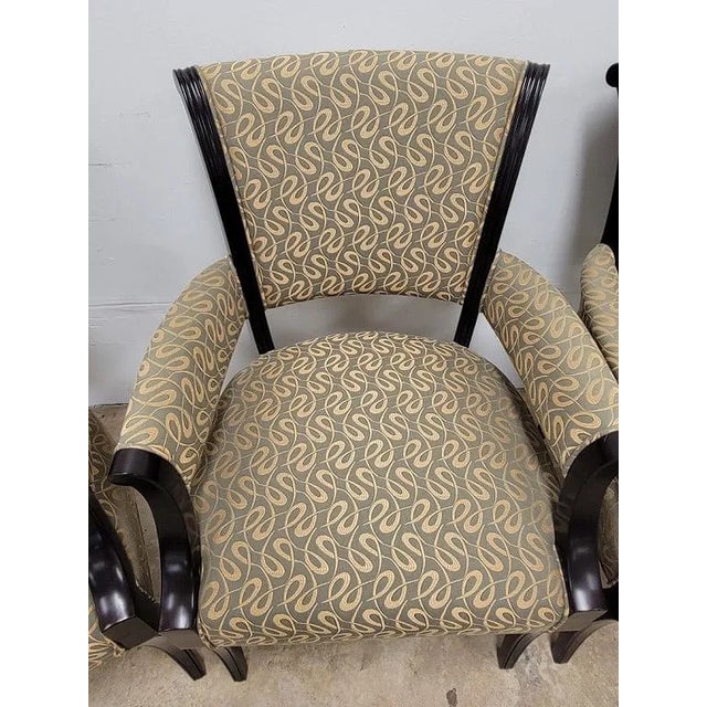 Neoclassical 1970 Set of 4 Baker Ebonized Neoclassical Chairs For Sale - Image 3 of 13
