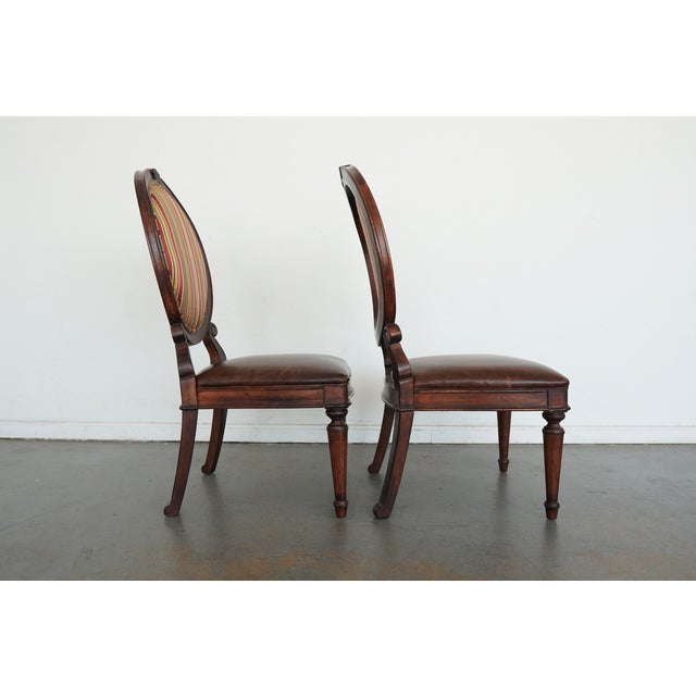 2000 - 2009 Drexel Heritage Oval Back Dining Chair (Set of 2) For Sale - Image 5 of 17