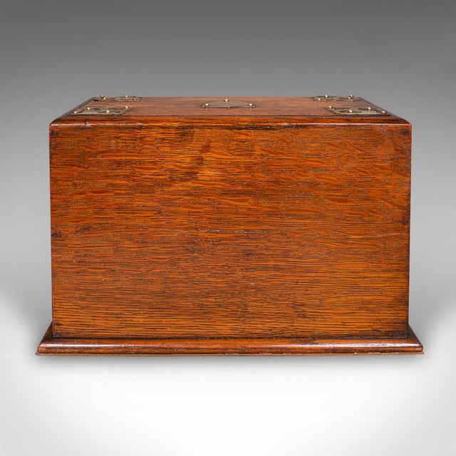 Wood Antique Metamorphic Stationery Case, English Oak Rotating Writing Box, Edwardian For Sale - Image 7 of 12