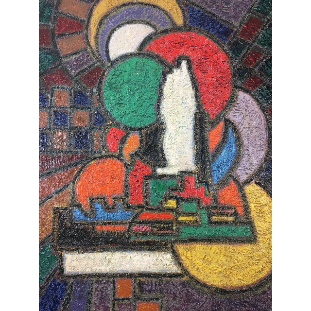 Original 20th Century Abstract Painting by Rene Ravaute For Sale - Image 11 of 11