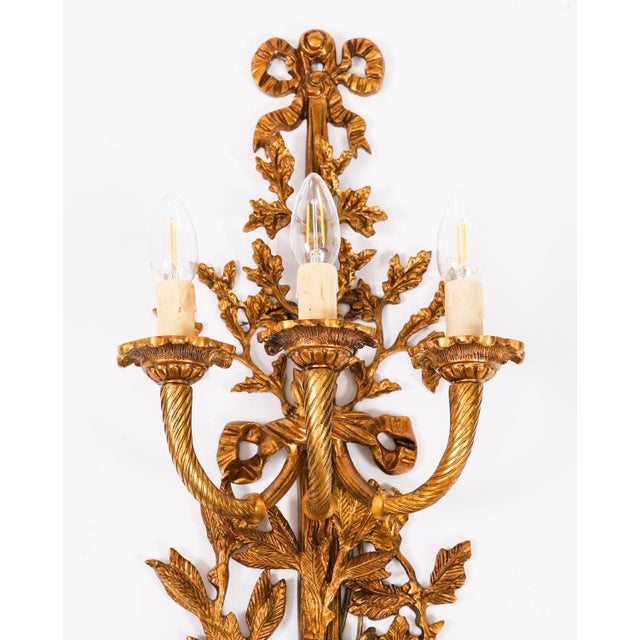 Vintage French Louis Revival Ormolu Wall Lights, 1920s, Set of 6 For Sale - Image 10 of 18