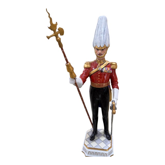 1910s Sitzendorf German Porcelain Figure of a Gentleman at Arms For Sale