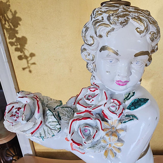 Vintage Hand-Painted Italian Figural Table Lamps, a Pair For Sale - Image 15 of 18