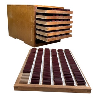 Wooden Letterpress Drawer, Japan, 1970s For Sale