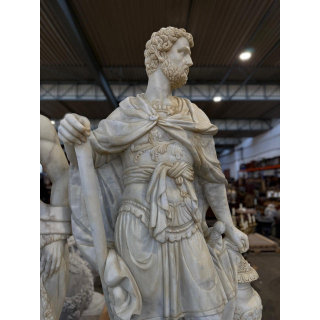 Large Classical Marble Warrior Figures, Late 20th Century, Set of 2 For Sale - Image 4 of 14