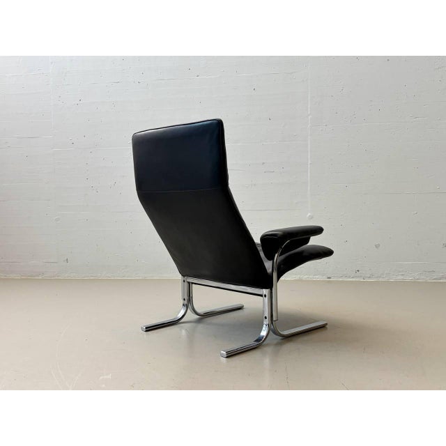 1970s Set of DS-2030 Leather Chair with Ottoman by Hans Eichenberger for de Sede, 1970s For Sale - Image 5 of 16