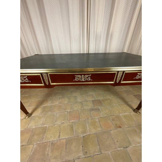 19th Century French Empire Napoleon III Bureau Plat Desk For Sale - Image 10 of 10