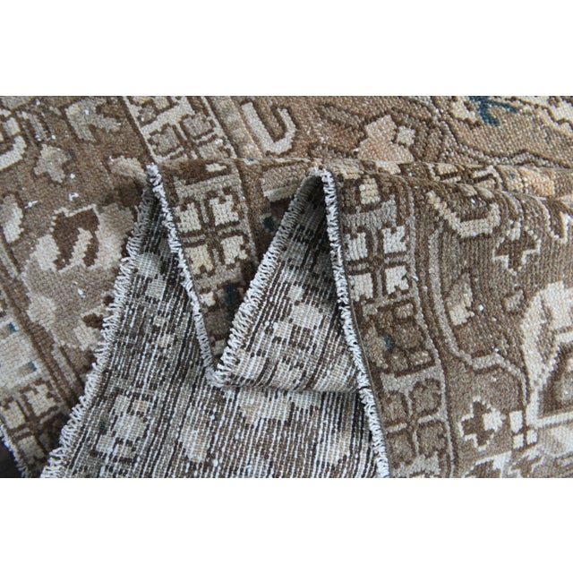 1970s Vintage Persian Handmade Wool Cotton Light Brown Area Rug For Sale - Image 11 of 11