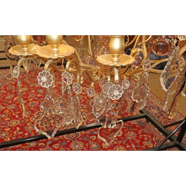 Gold 19th Century Palatial French Louis XV Style Chandelier Attributed to Baccarat For Sale - Image 8 of 17