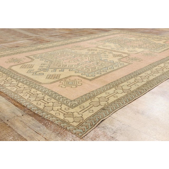 Textile Vintage Pink Persian Hamadan Rug, - 5'05 X 08'03 For Sale - Image 7 of 9