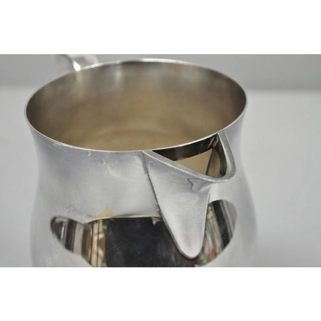 Vintage Bristol Silverplate by Poole B54 Silver Plated Bulbous Water Pitcher For Sale - Image 4 of 9