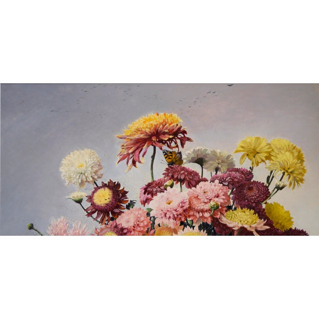 Autumn Gift - Seasonal Harvest Still Life With Flowers by Albin Kern. For Sale - Image 4 of 6