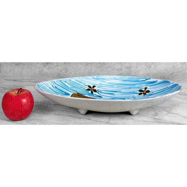 An Italian Pottery Spoon Rest Bowl, c. Mid 20th Century - Sized to Rest a Sauce Spoon or Ladle while Cooking - 16" wide -...