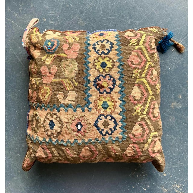 Vintage Boho Kilim Throw Pillow For Sale In West Palm - Image 6 of 7