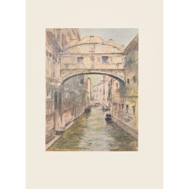 1912 Mortimer Menpes "The Bridge of Sighs", Original Full-Color Print of Venice For Sale