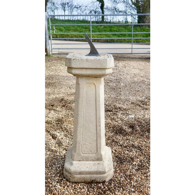 Weathered garden sundial This sundial base is made in a cast composite with flint chippings The pedestal is rectangular...