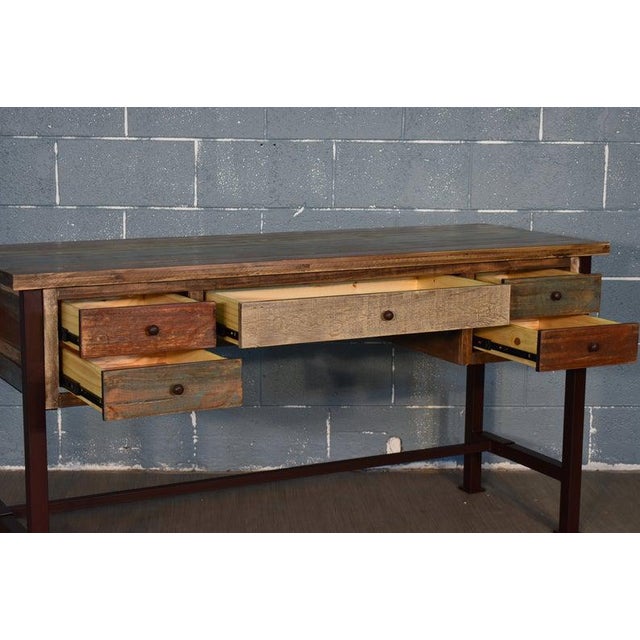 Farmhouse Crafters and Weavers Bayshore 5 Drawer Writing Desk For Sale - Image 3 of 4