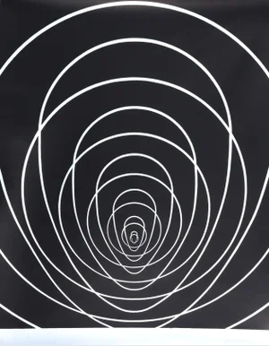 Concentric Space (Silver), Clarence Holbrook Carter Silkscreen on Foil Paper, Signed and Numbered in Pencil
