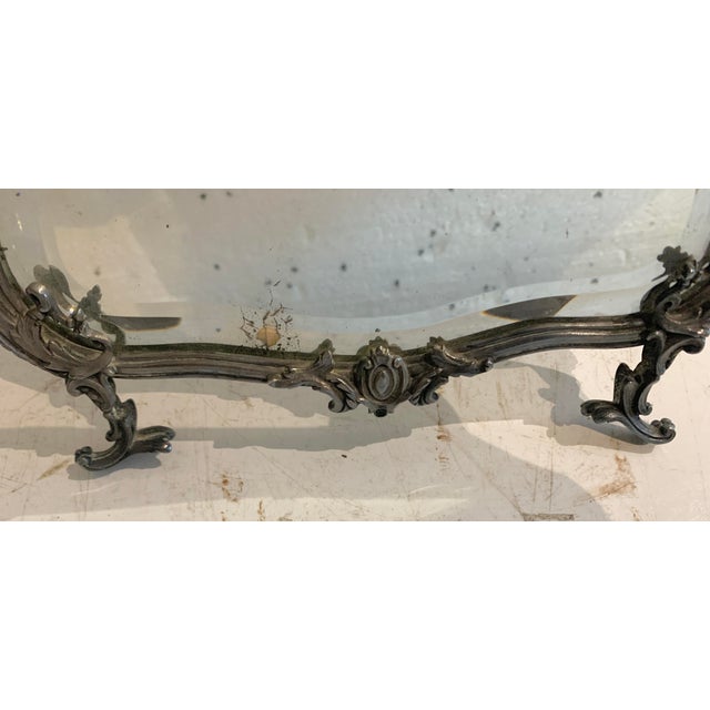 Louis XV Style Silvered Bronze Table Mirror For Sale - Image 3 of 11