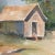 1980s Original Vintage Double Sided Rustic Watercolor Painting Rowing Men and Cozy Cabin For Sale - Image 4 of 4