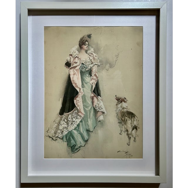 Framed Harrison Fisher "Final Instructions" Lithograph, 1902 Reproduction For Sale - Image 16 of 17