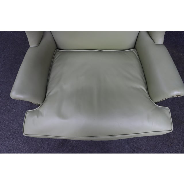 Kittinger Leather Kittinger Chippendale Wingback Chair For Sale - Image 4 of 16